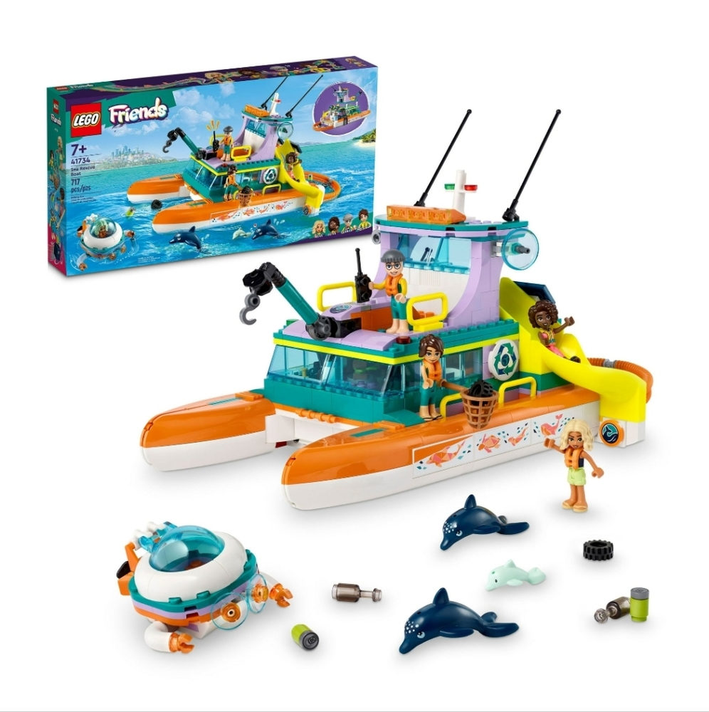 : LEGO Friends Sea Rescue Boat 41734 Building Toy Set for Boys & Girls 717pcs